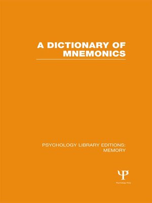 cover image of A Dictionary of Mnemonics (PLE